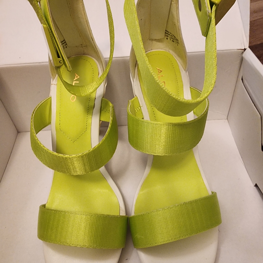 Aldo Lime Green Strappy Heels